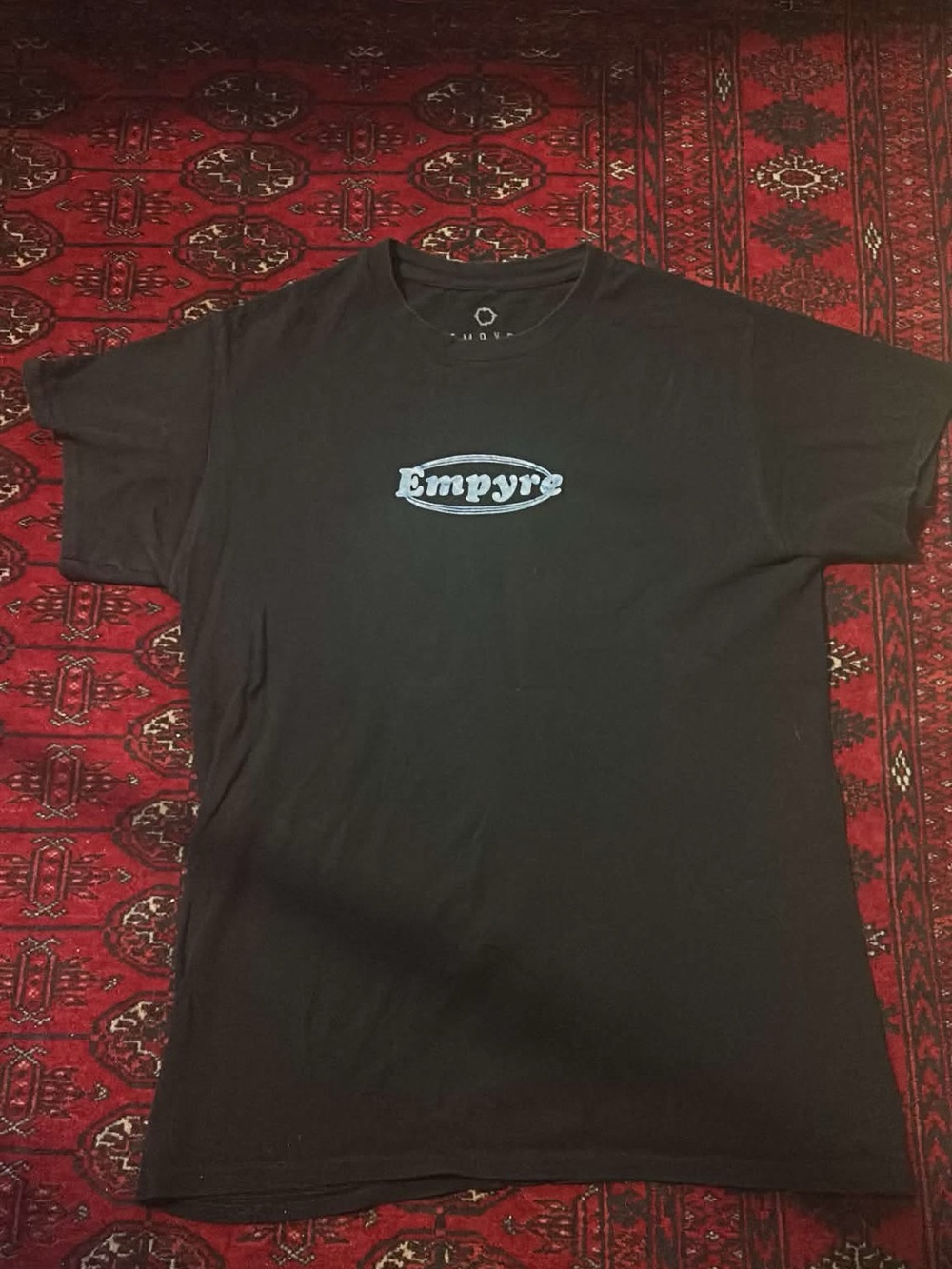 Empyre Black T-Shirt with Light Blue Logo - Short Sleeve Crew
